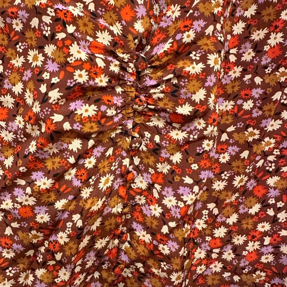 MADEWELL Silk Daylight Top 🌸 “Spring Prairie” 🌸 Vintage Ditsy Floral Print 14 🌸 - Picture 9 of 12